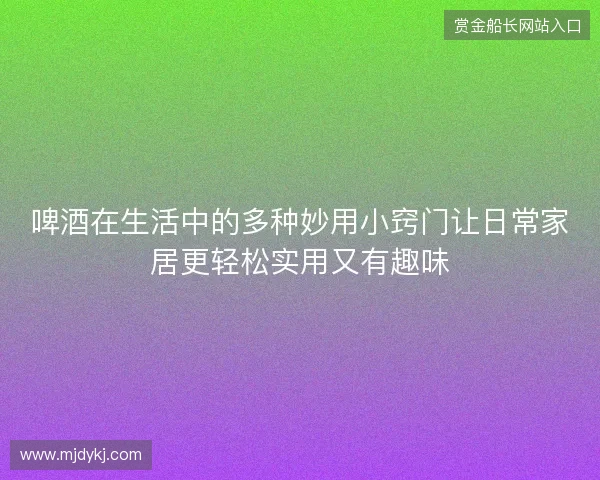 啤酒在生活中的多种妙用小窍门让日常家居更轻松实用又有趣味 啤酒在生活中的多种妙用小窍门让日常家居更轻松实用又有趣味